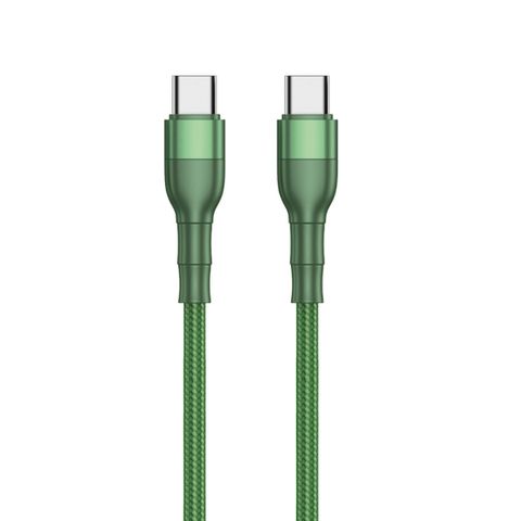 2GO USB Lade-/Datenkabel Type C -> Type C  1m Nylon  grün