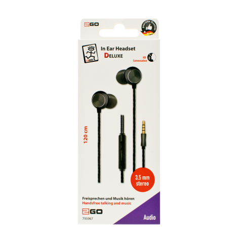 2GO In-Ear Stereo-Headset "Deluxe" - schwarz / anthrazit