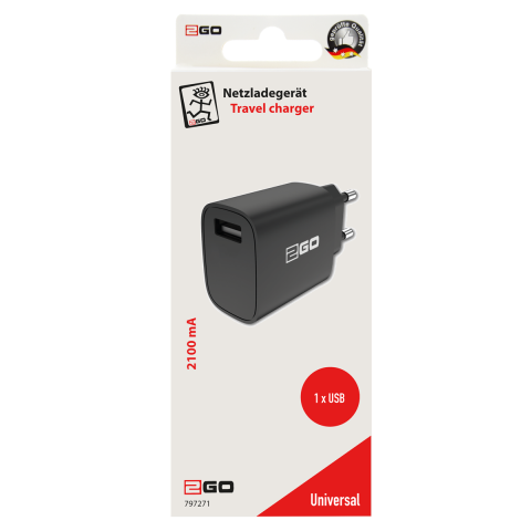 2GO Ladegerät 12W 1x USB-A  schwarz