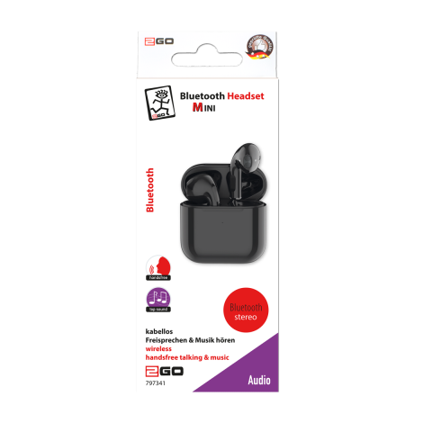 2GO Bluetooth Headset "TWS Mini" - schwarz