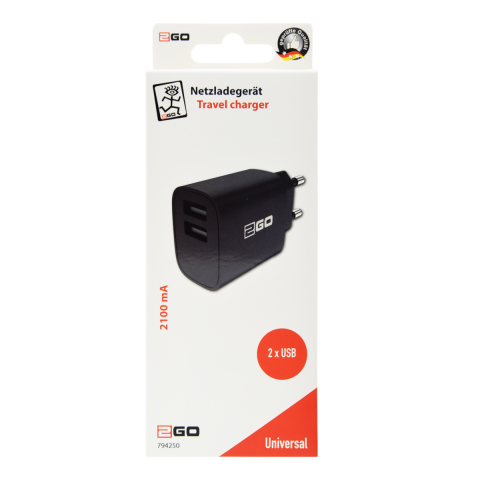 2GO Ladegerät 10W 2-Port 2x USB-A   schwarz
