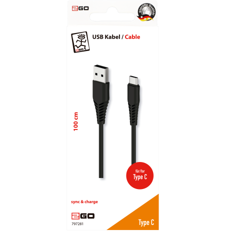 2GO USB Lade-/Datenkabel USB Type-C   1m schwarz