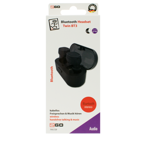 2GO Bluetooth Headset "TWIN BT"   schwarz