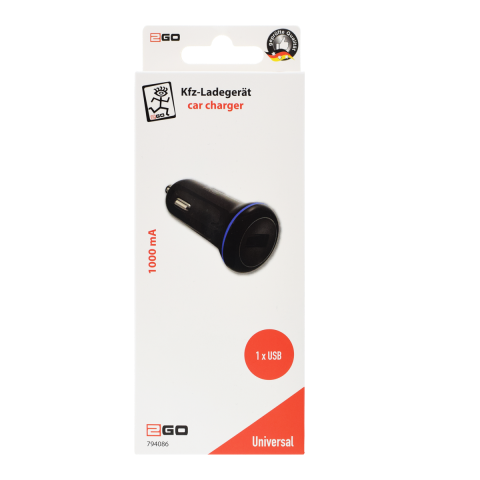 2GO USB KFZ-Ladegerät 24V 1000mA USB-A  schwarz