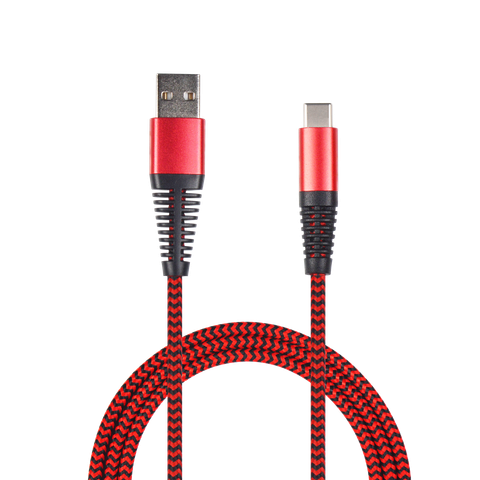 2GO USB Lade-/Datenkabel USB Type-C 3.1 Nylon   1m  rot