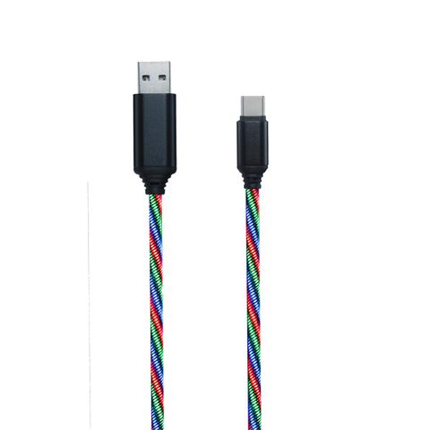 2GO USB Datenkabel "Tricolor" LED-Beleucht. USB-C 3.1  1m