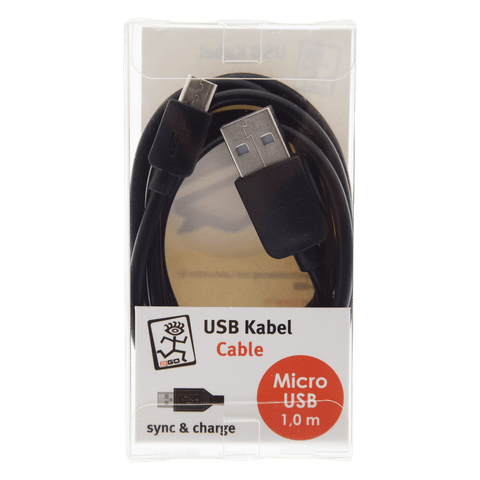 2GO USB Lade-/Datenkabel Micro-USB   1m  PET-B  schwarz