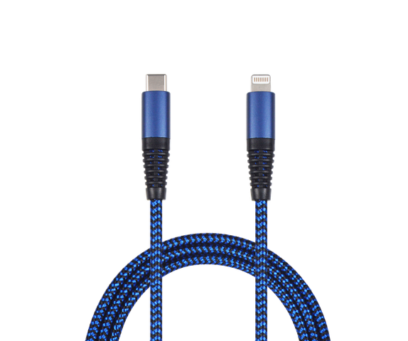 2GO USB Lade-/Datenkabel Type-C - Lightning Nylon 1m blau