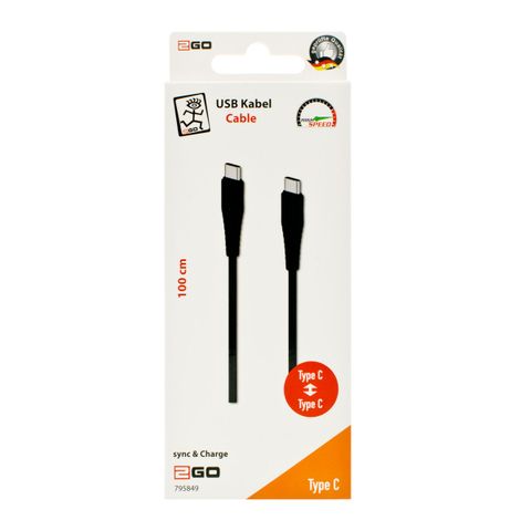 2GO USB Lade-/Datenkabel 2x USB-C 3.1   1m schwarz