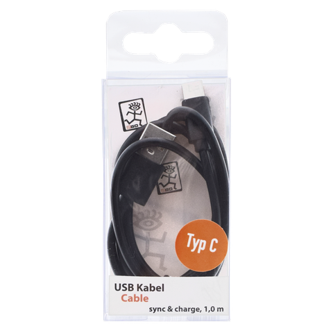 2GO USB Lade-/Datenkabel USB Type-C 3.1  1m schwarz PET-Box