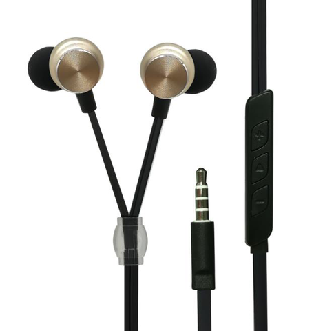 2GO In-Ear Stereo-Headset "Luxury" Zipper-Style  gold