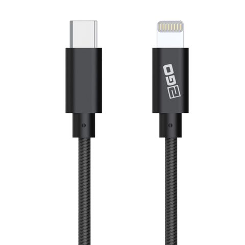 2GO Datenkabel lightning-USB Type-C anthrazit-1m MFI zert