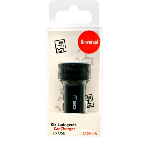 2GO Dual-USB KFZ-Ladegerät 2400mA  schwarz