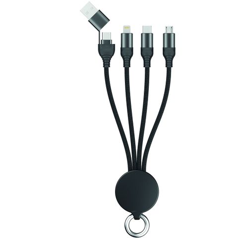 2GO USB / Type C Ladekabel Micro USB, Lightn., USB-C 15cm sw